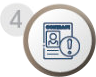 A contract document icon with an exclamation mark, labeled with a number 4 in a circle.