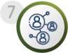 Three interconnected user icons, labeled with a number 7 in a circle.